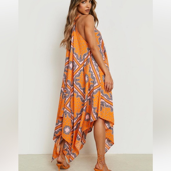 scarf print woven swing dress - Picture 3 of 7